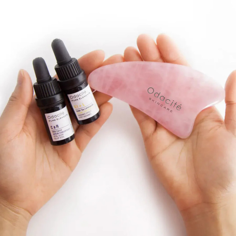 Gua Sha Crystal Contour Rose Quartz